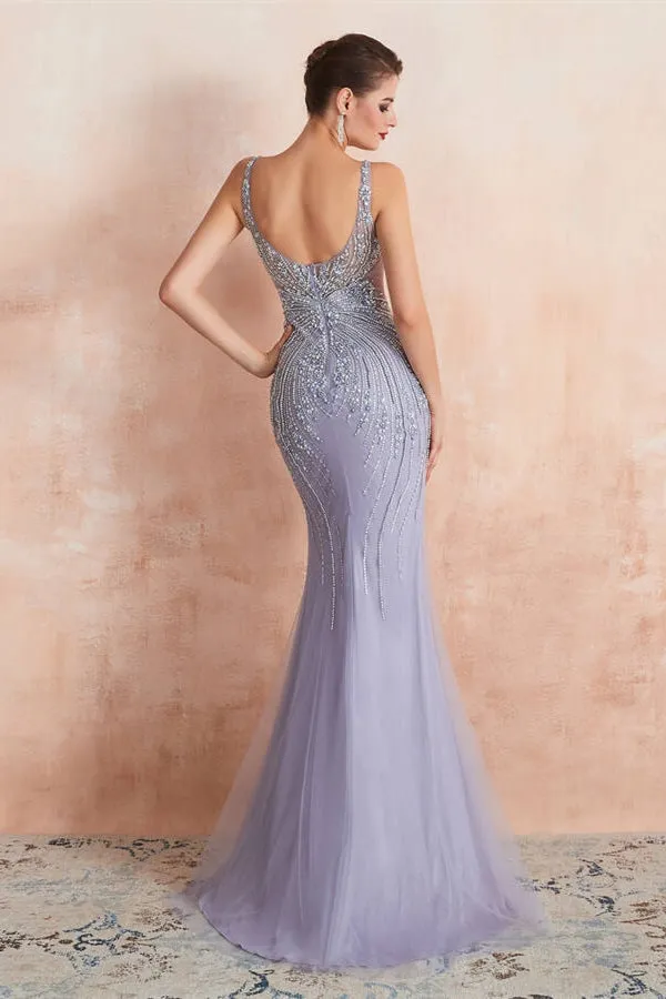 Luxury Lavender Mermaid Long Evening Dress