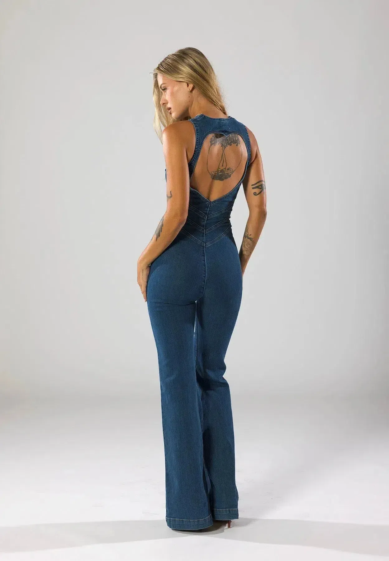 Margot – High-waisted design – Denim jumpsuit