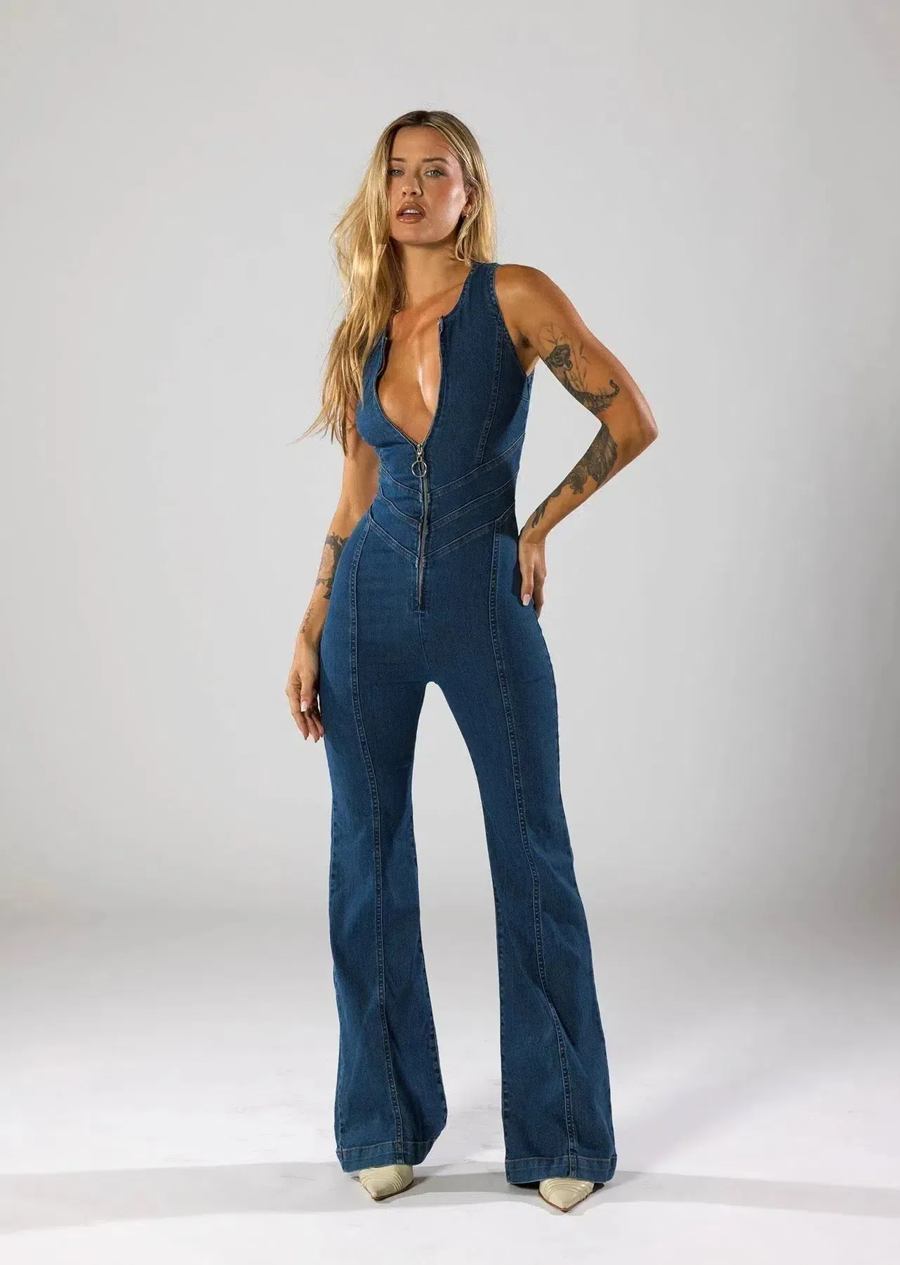 Margot – High-waisted design – Denim jumpsuit