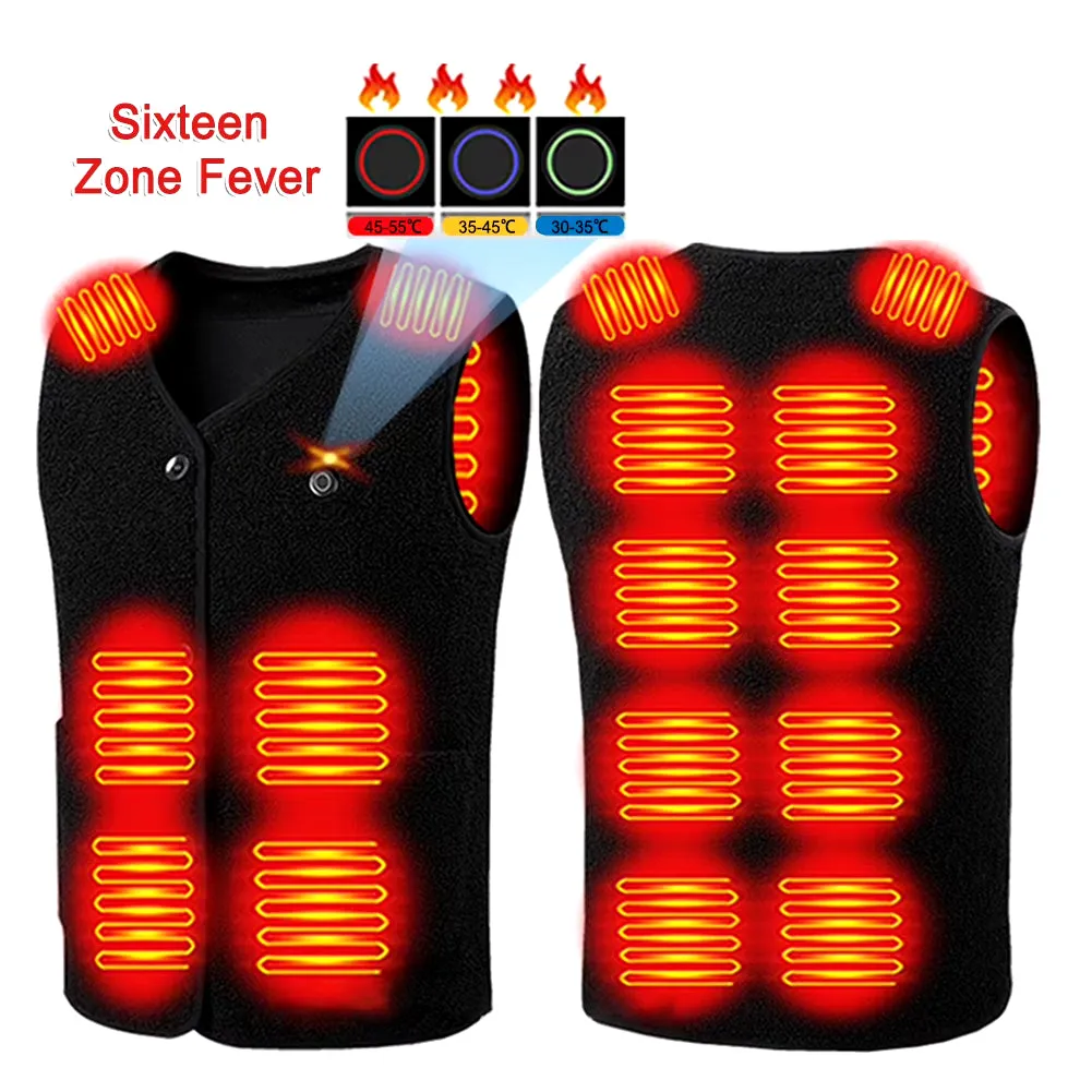 Men and Women's 16 Area Heated Gilet