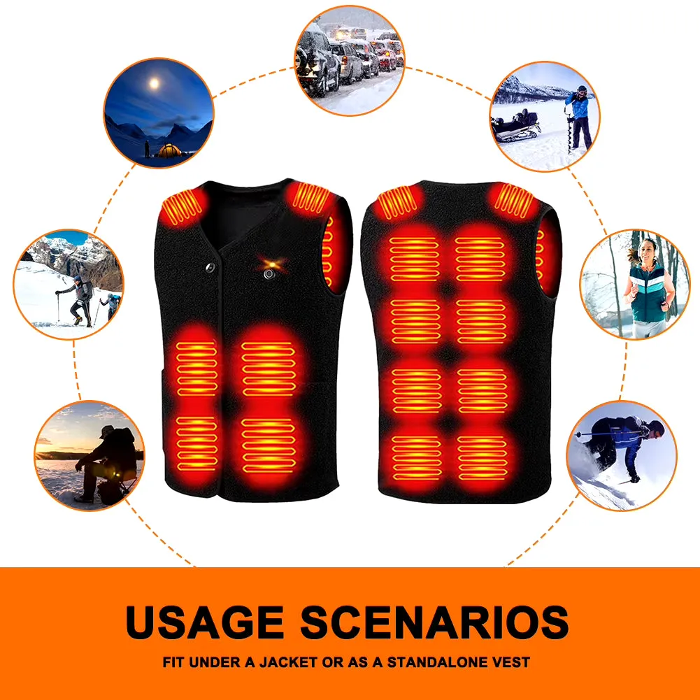 Men and Women's 16 Area Heated Gilet