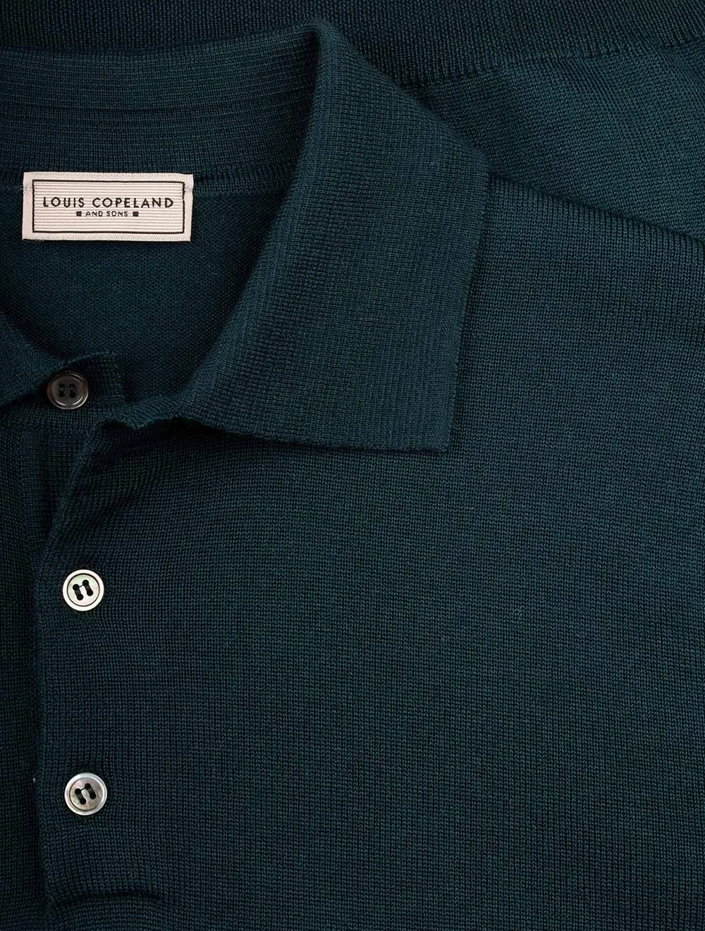Merino Long Sleeve Polo Green