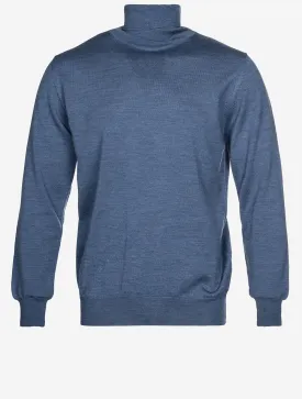 Merino Wool Turtle Neck Blue