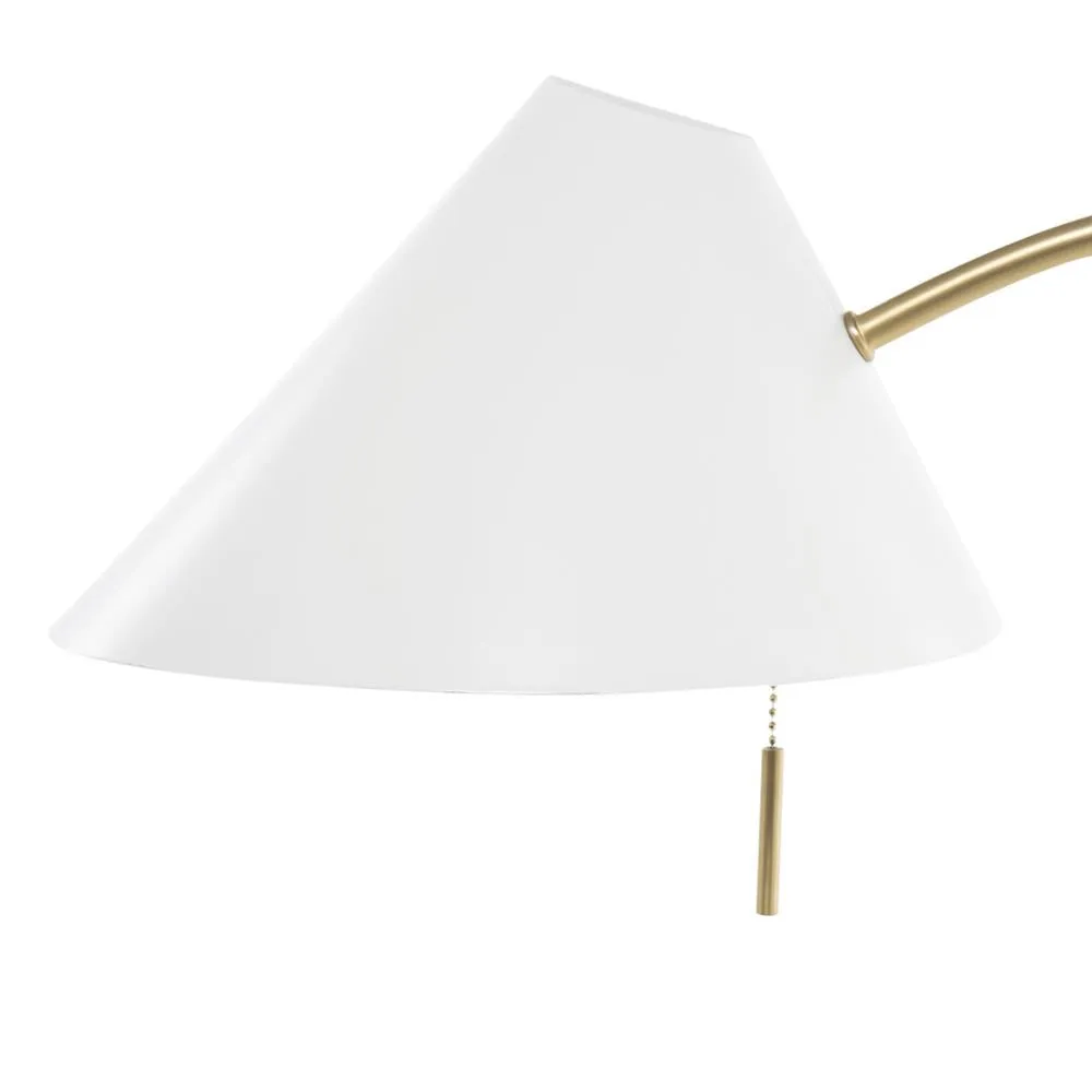 Mid Century Task Floor Lamp - White
