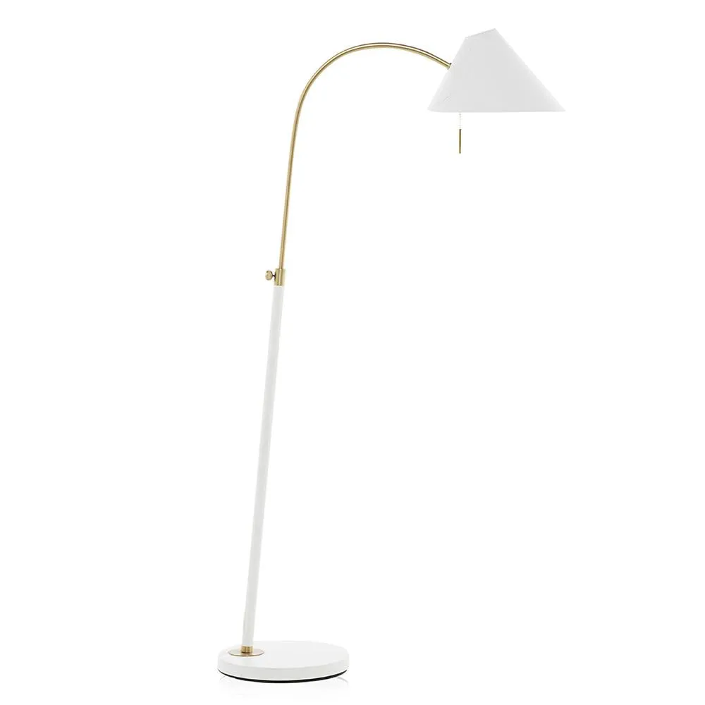 Mid Century Task Floor Lamp - White