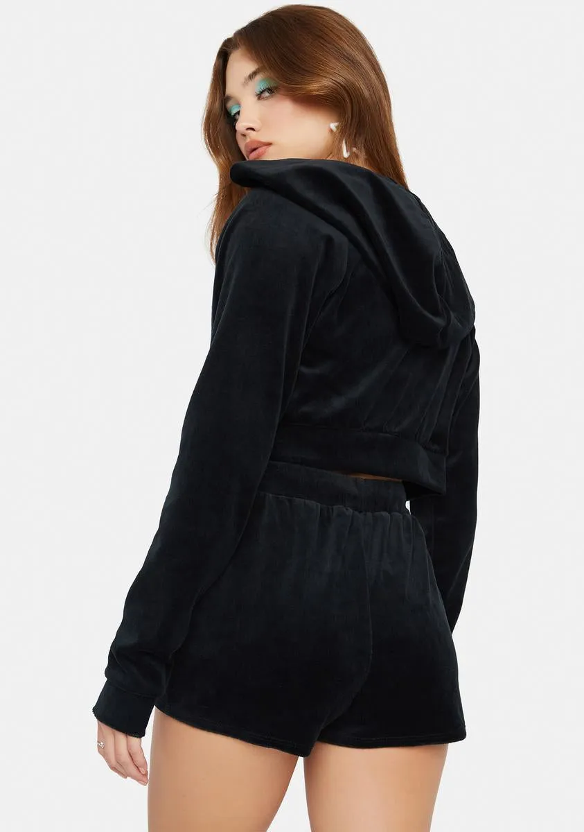 Midnight No Surprise Velour Shorts Set