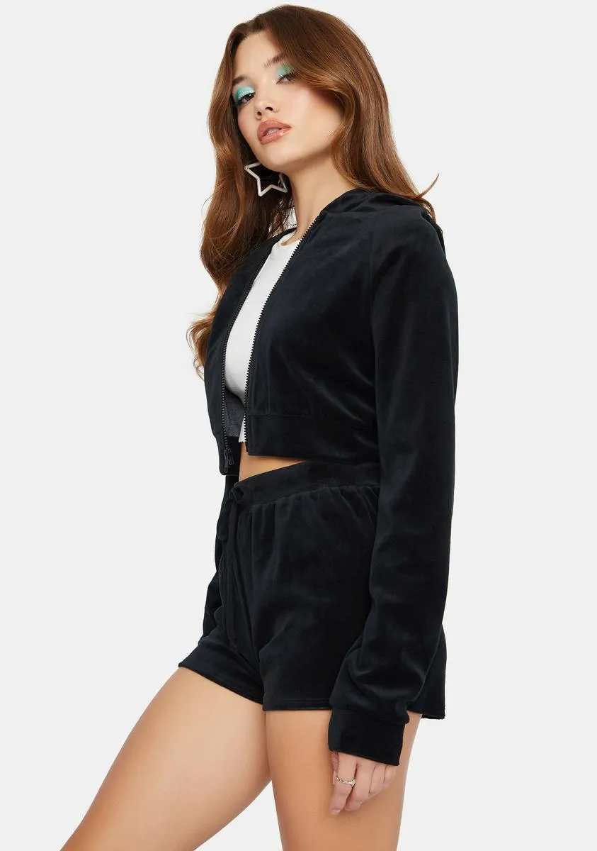 Midnight No Surprise Velour Shorts Set
