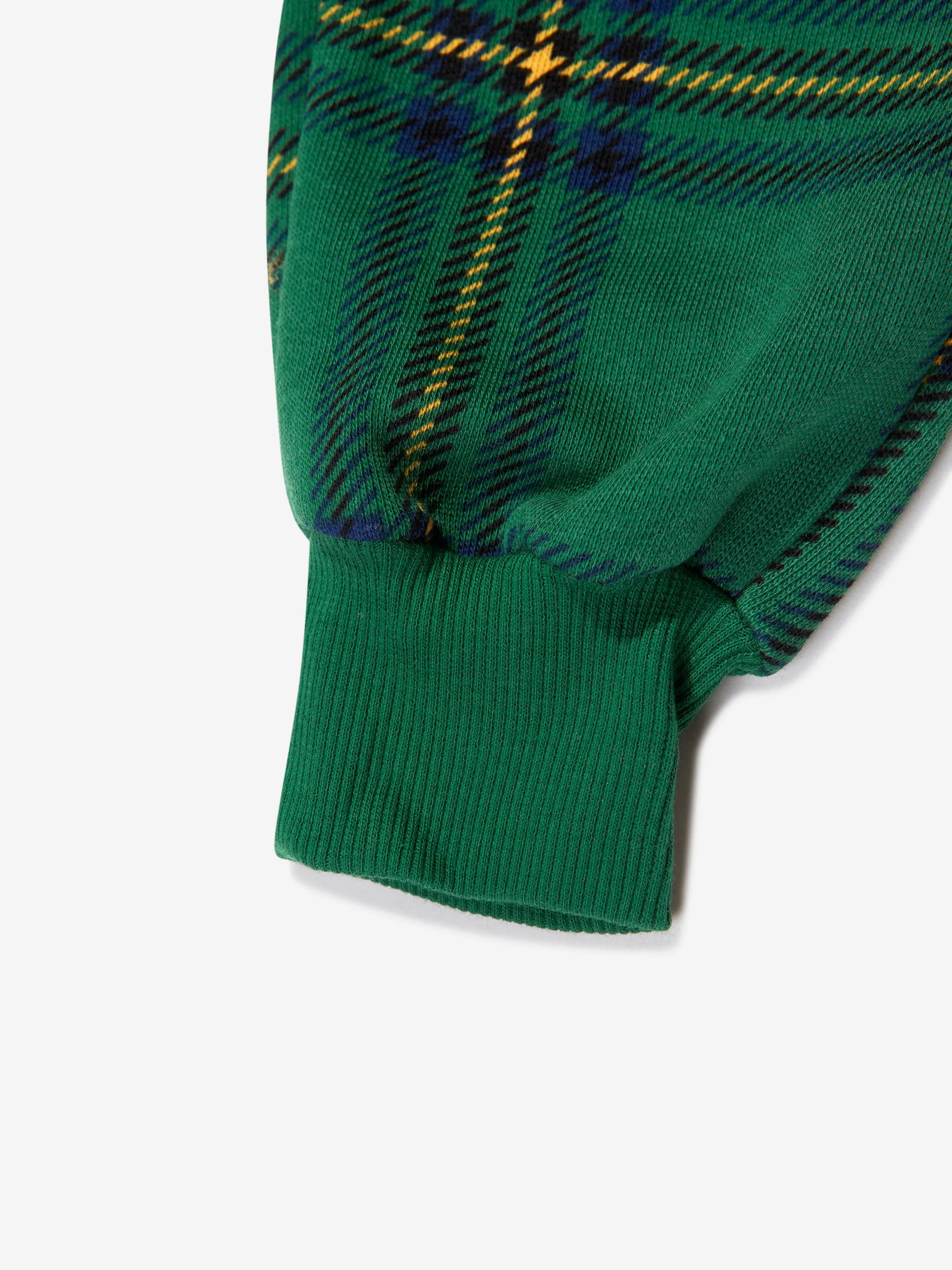 Mini Rodini Kids Organic Cotton Check Print Joggers in Green