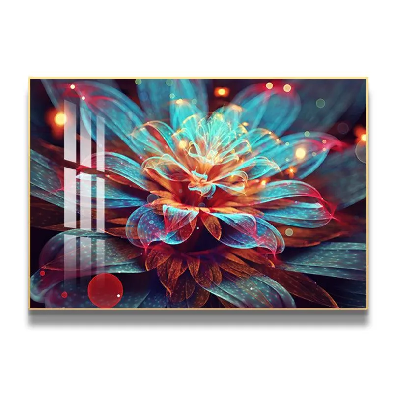 Modern Diamond Flower Gold Frame Wall Art