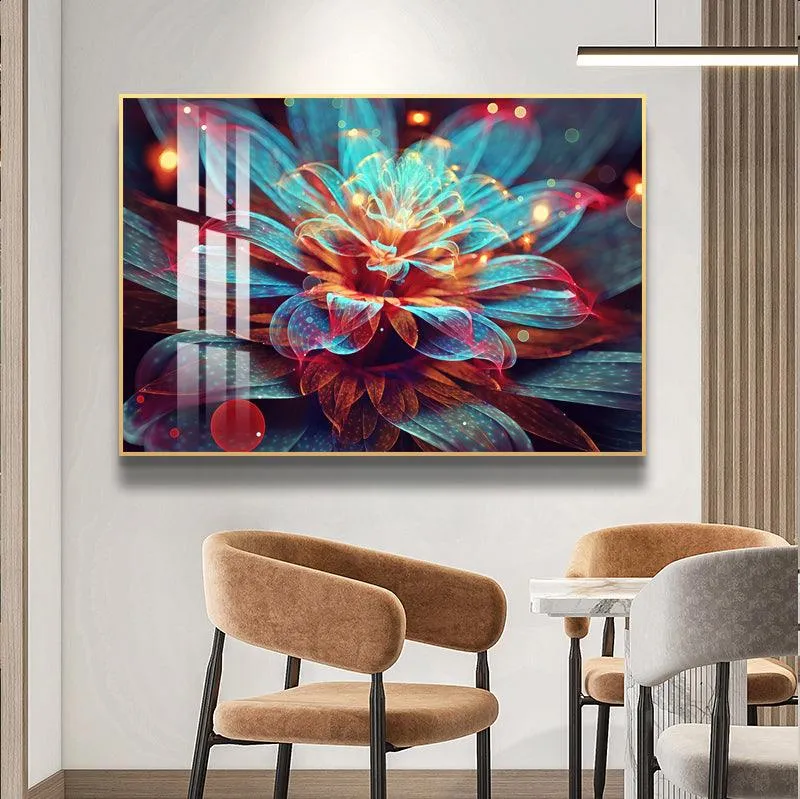 Modern Diamond Flower Gold Frame Wall Art