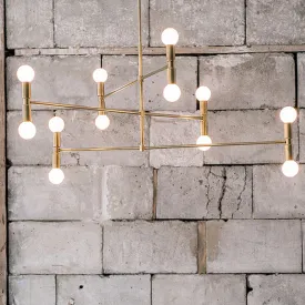 Modern Gold 12-Light 3-Tier Metal Hanging Chandelier Lamp Kit for Bedroom