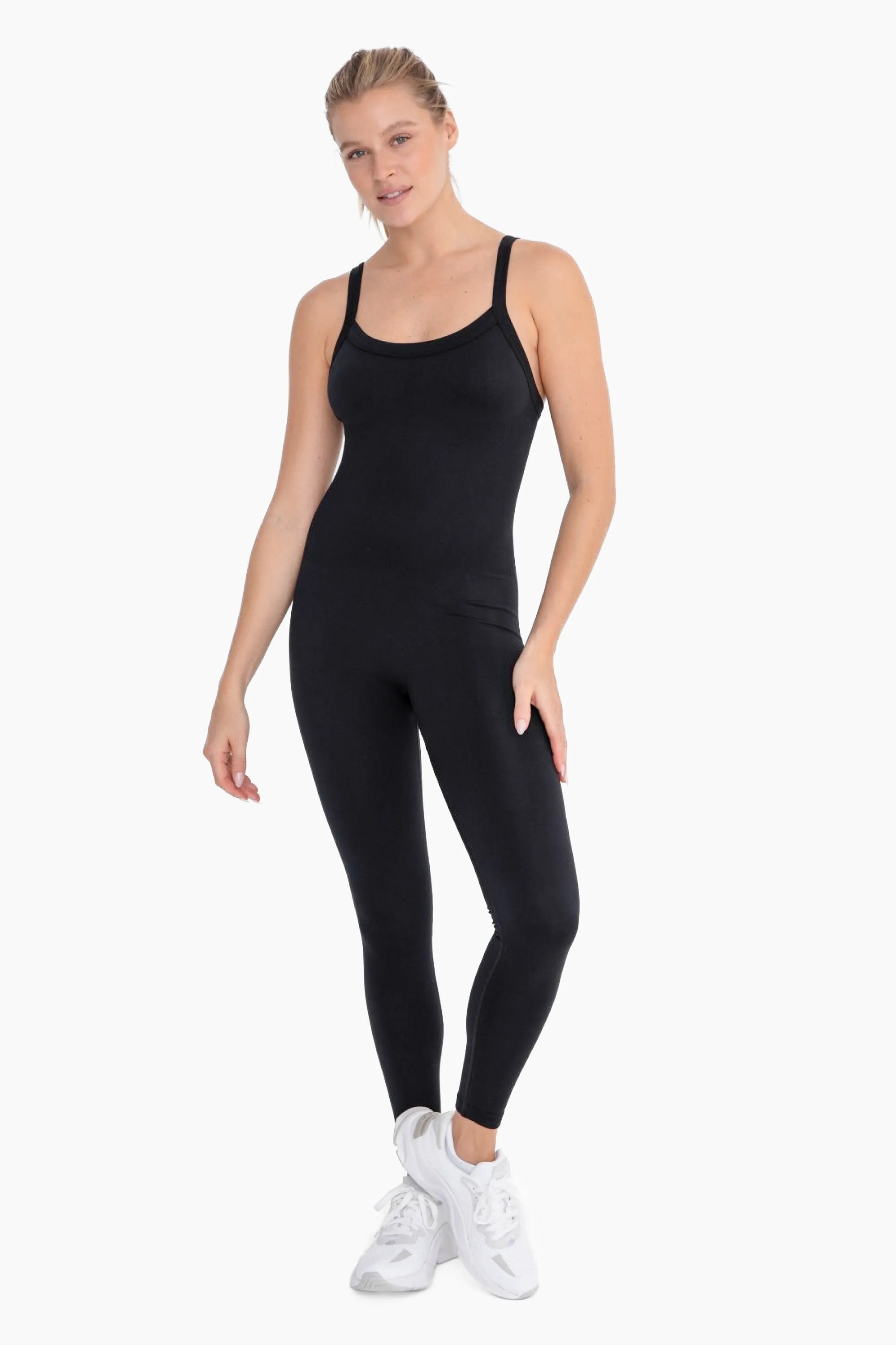 Mono B Full Length Seamless Micro-Ribbed Jumpsuit