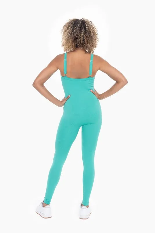 Mono B Full Length Seamless Micro-Ribbed Jumpsuit