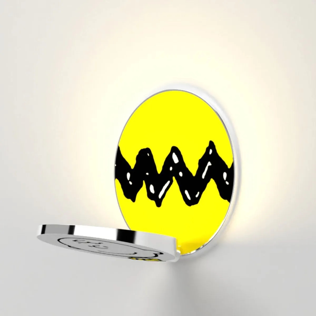 Peanuts Gravy 5 in. LED Warm White Wall Light Chrome Plug-in Charlie Brown Gravy
