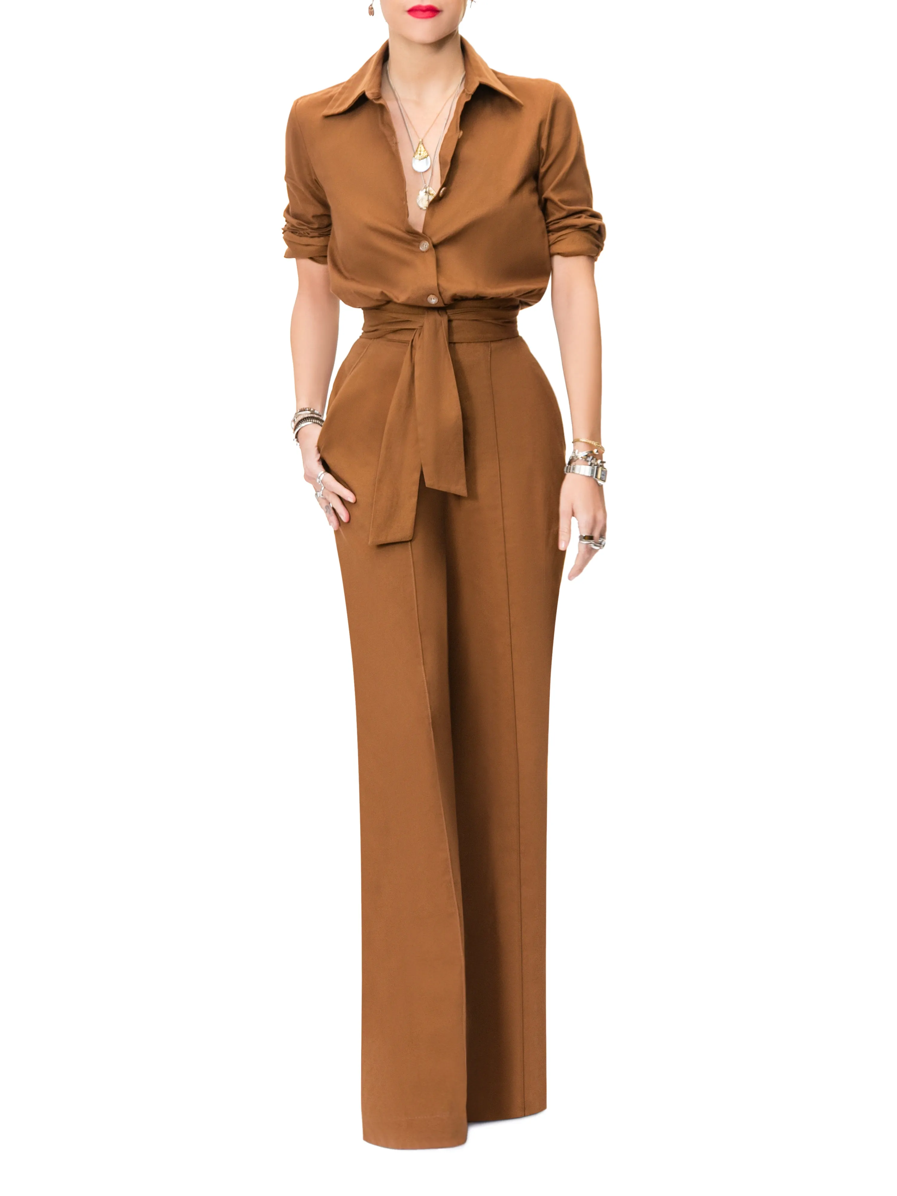 "Michelle" Coco Button-Down Jumpsuit