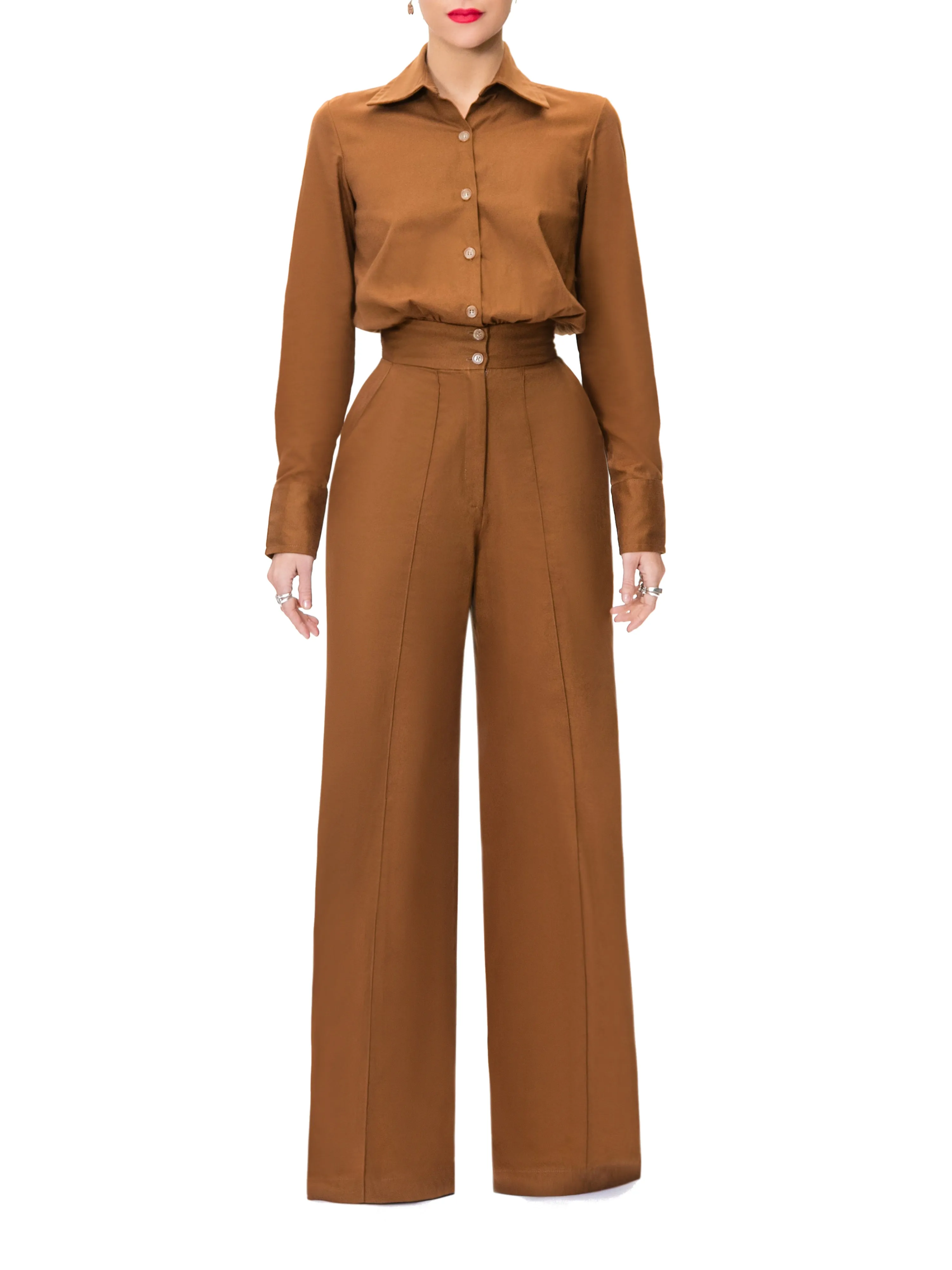 "Michelle" Coco Button-Down Jumpsuit