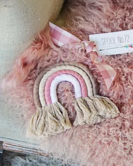 Rainbow Wall Hanging in Pink