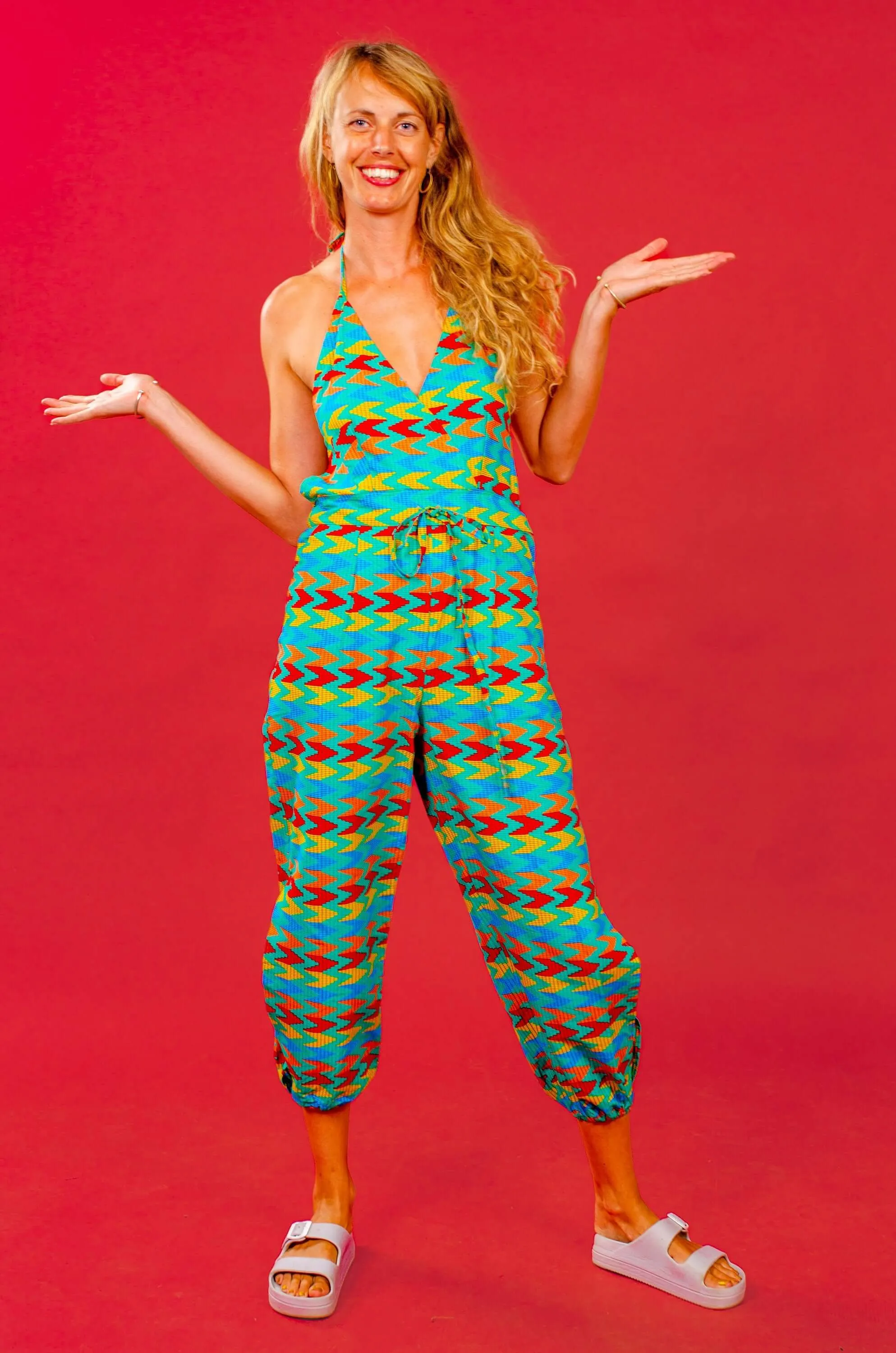 Rebels Republic Halter-Neck Backless Jumpsuit