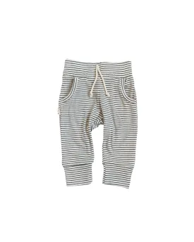 rib knit jogger - narrow charcoal stripe