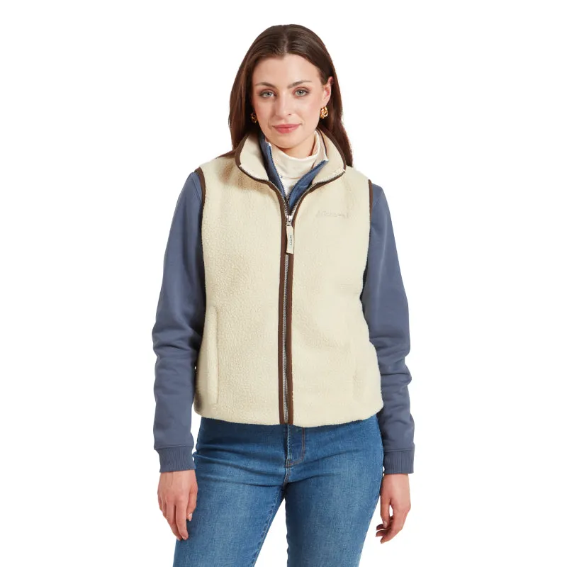 Schoffel Ladies Lyndon Retro Fleece Gilet - Ecru