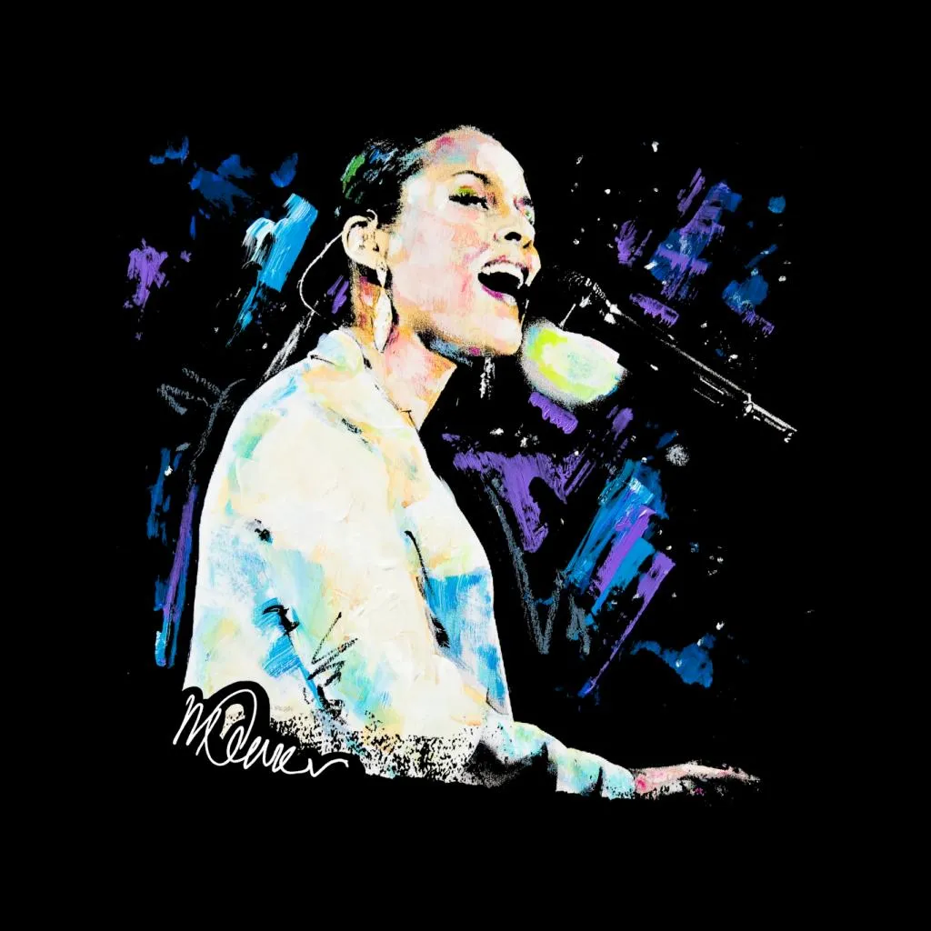 Sidney Maurer Original Portrait Of Alicia Keys Men's Varsity Jacket