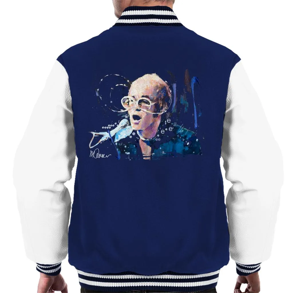 Sidney Maurer Original Portrait Of Elton John May Sunglasses Men's Varsity Jacket