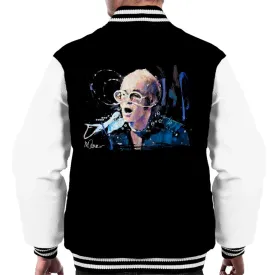 Sidney Maurer Original Portrait Of Elton John May Sunglasses Men's Varsity Jacket