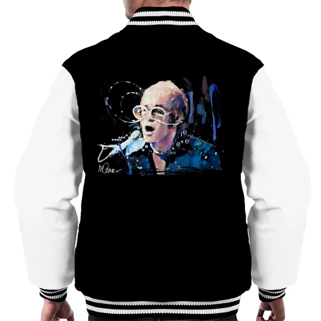 Sidney Maurer Original Portrait Of Elton John May Sunglasses Men's Varsity Jacket