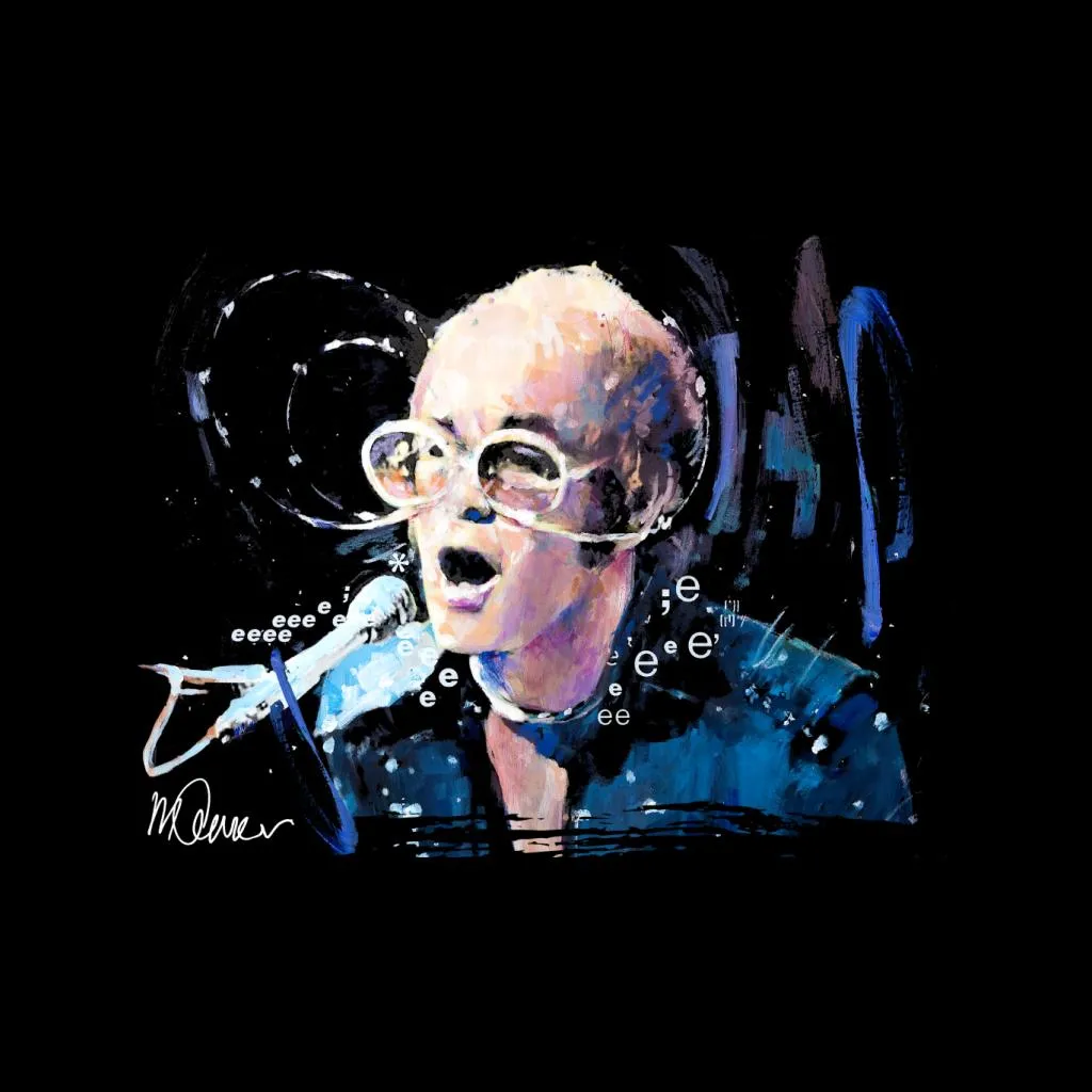 Sidney Maurer Original Portrait Of Elton John May Sunglasses Men's Varsity Jacket