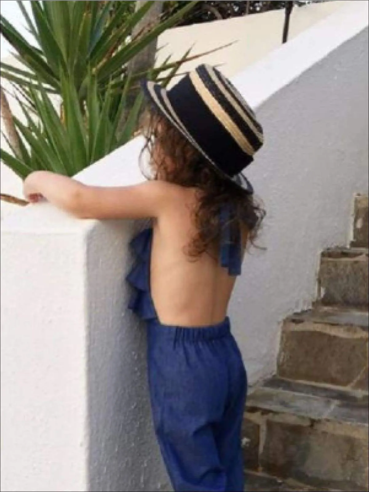 So Effortless Ruffled Chambray Jumpsuit