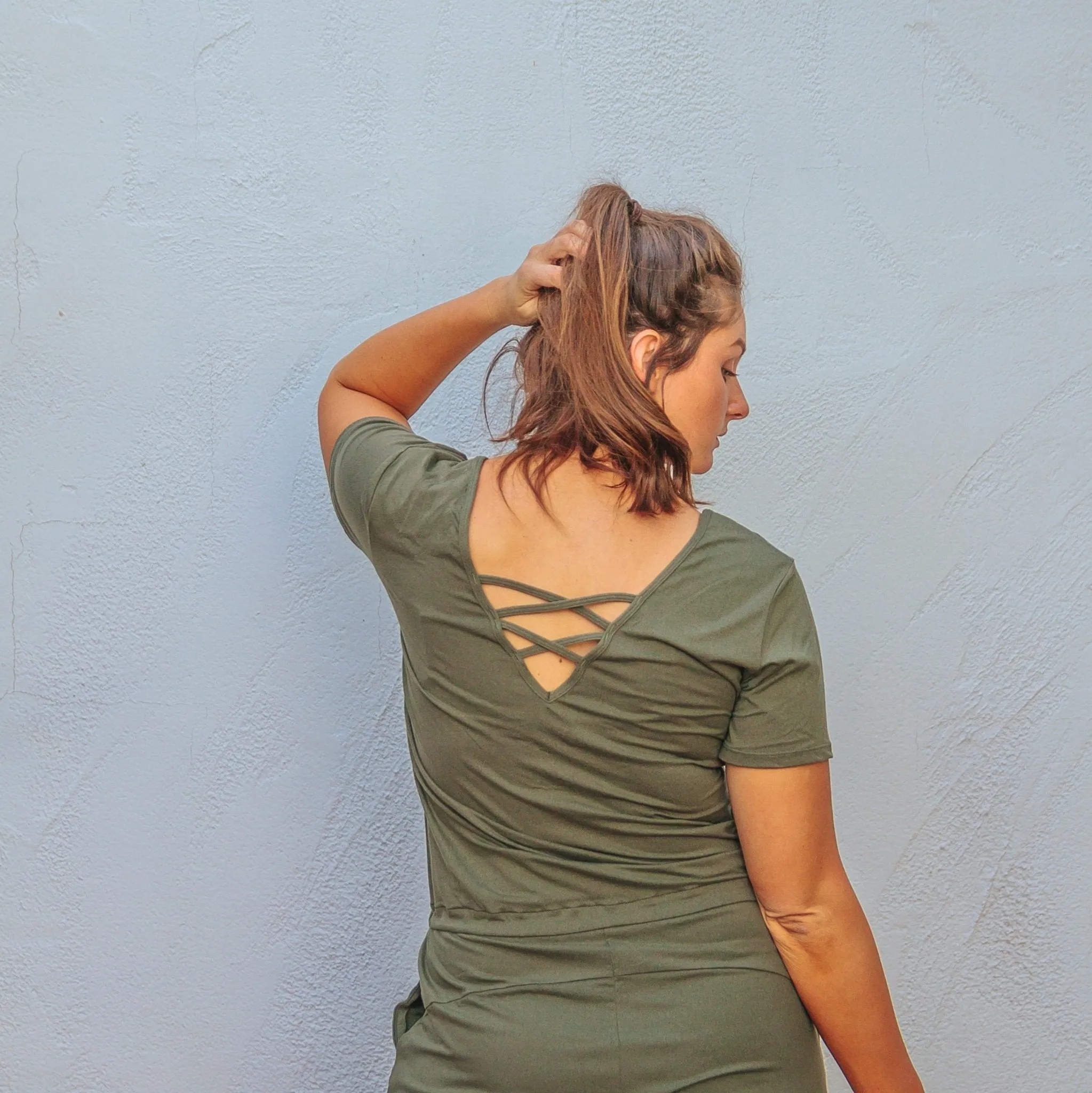 Strappy Romper - Pine Green