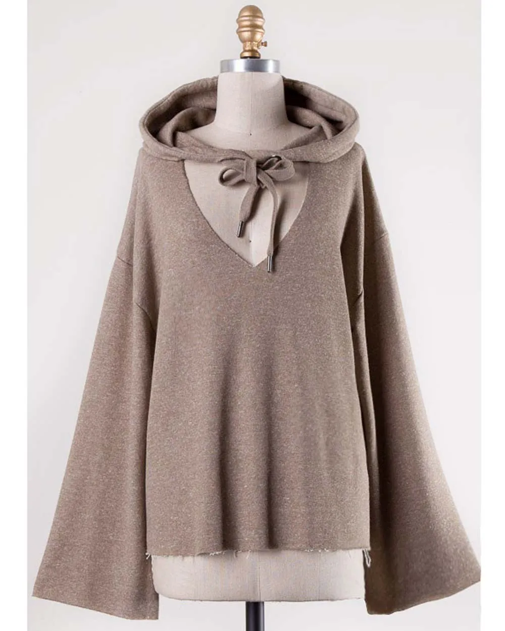 Sweet Tie Sweatshirt in Taupe