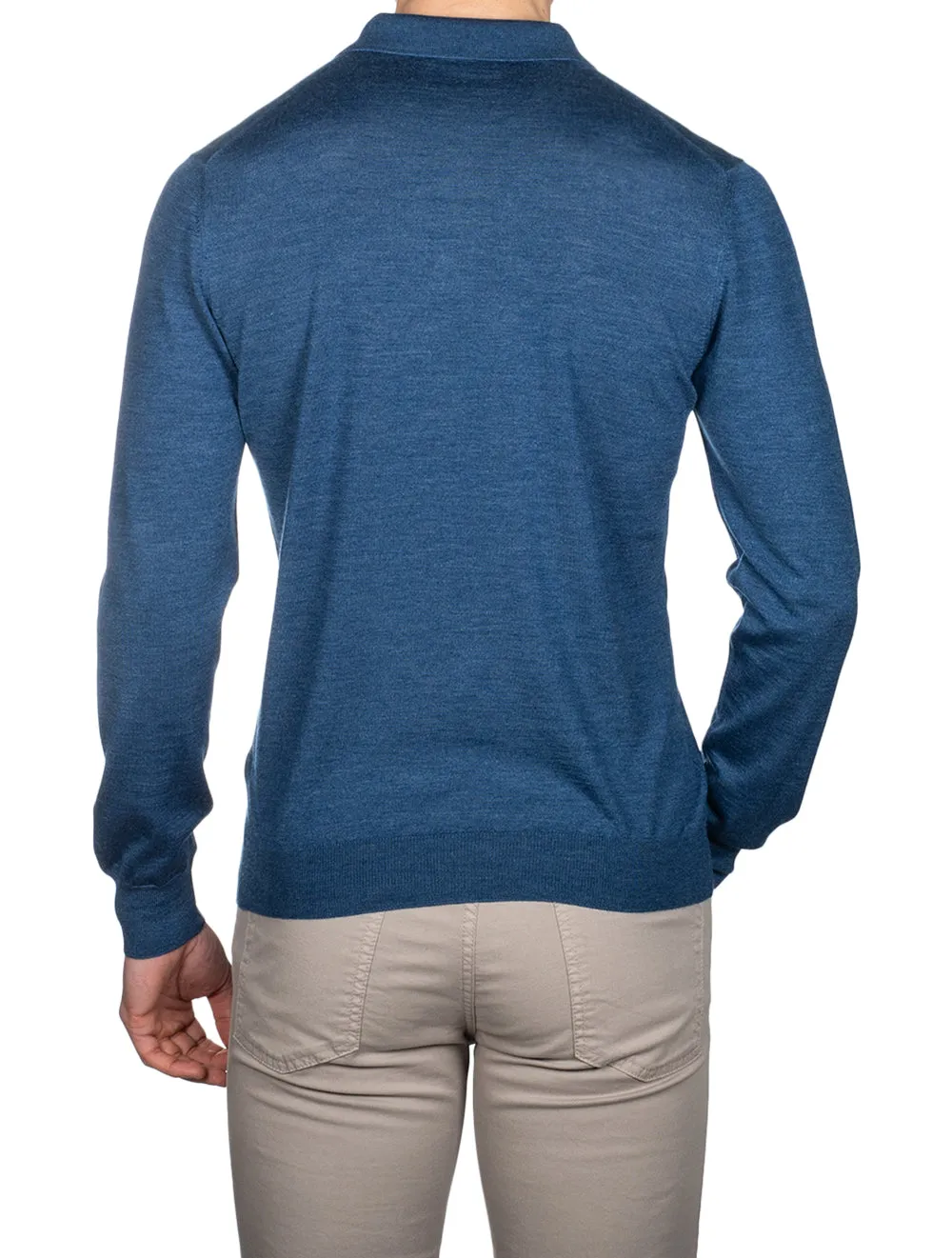 Tennis Long Sleeve Polo Blue