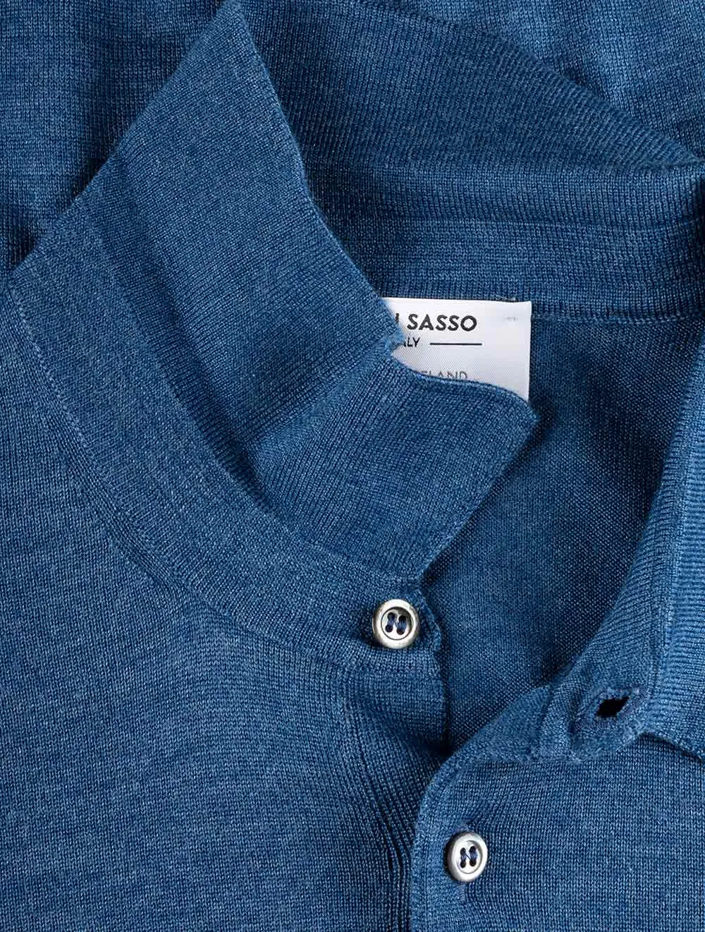 Tennis Long Sleeve Polo Blue