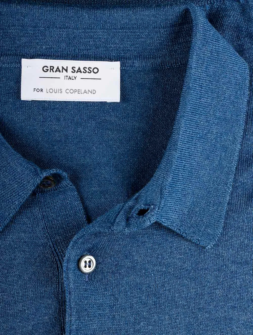 Tennis Long Sleeve Polo Blue