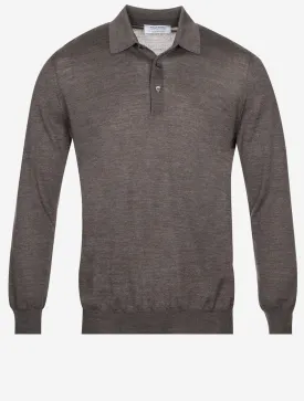 Tennis Polo Long Sleeve Brown