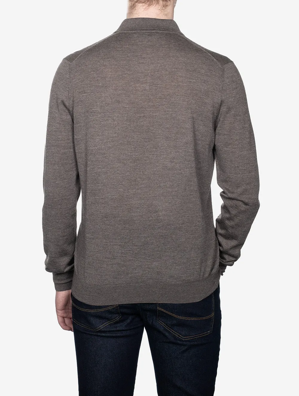 Tennis Polo Long Sleeve Brown