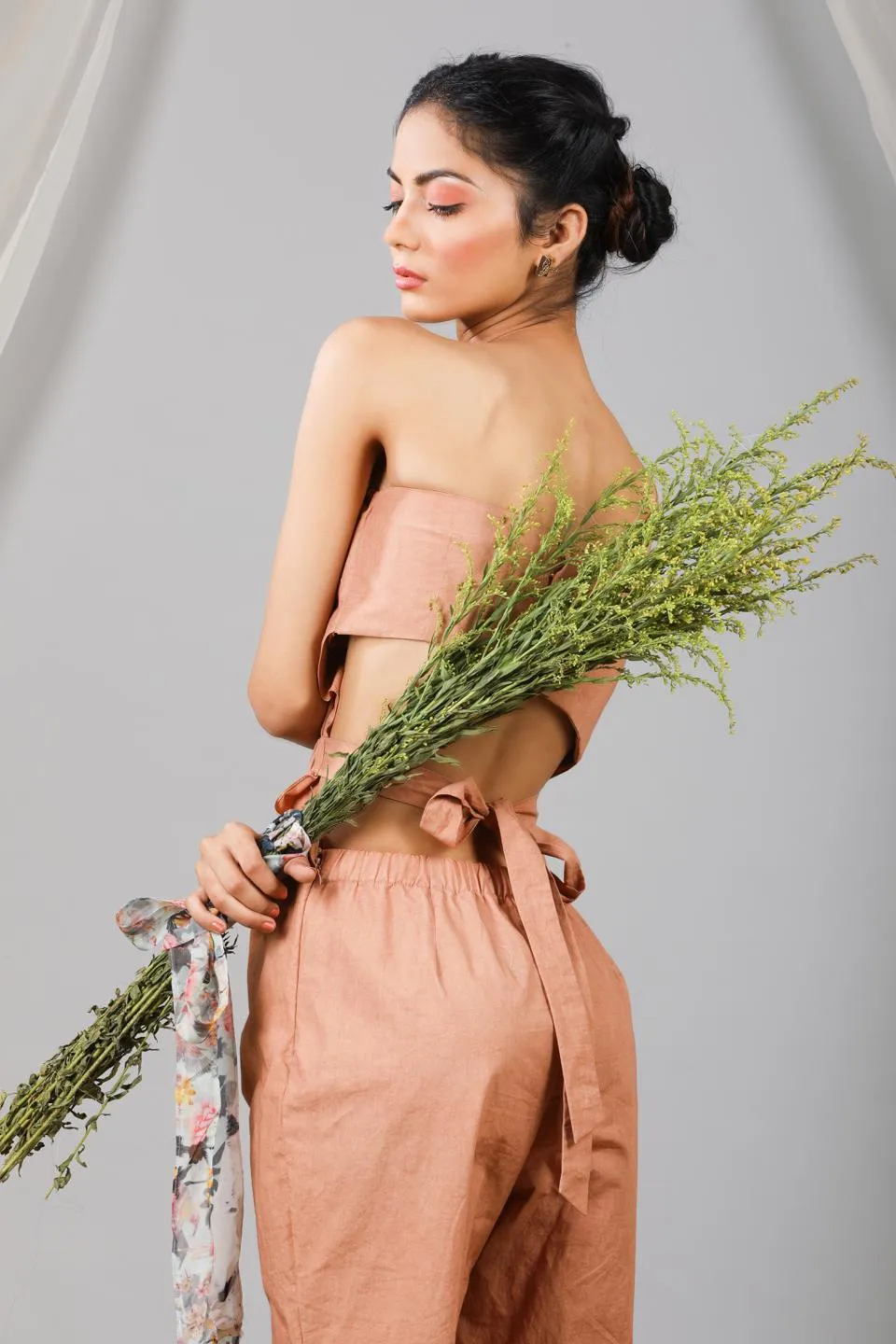 Toasted Almonnd Cross Shoulder Jumpsuit