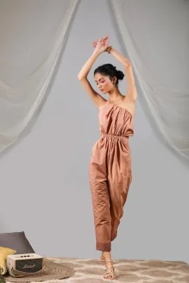 Toasted Almonnd Cross Shoulder Jumpsuit