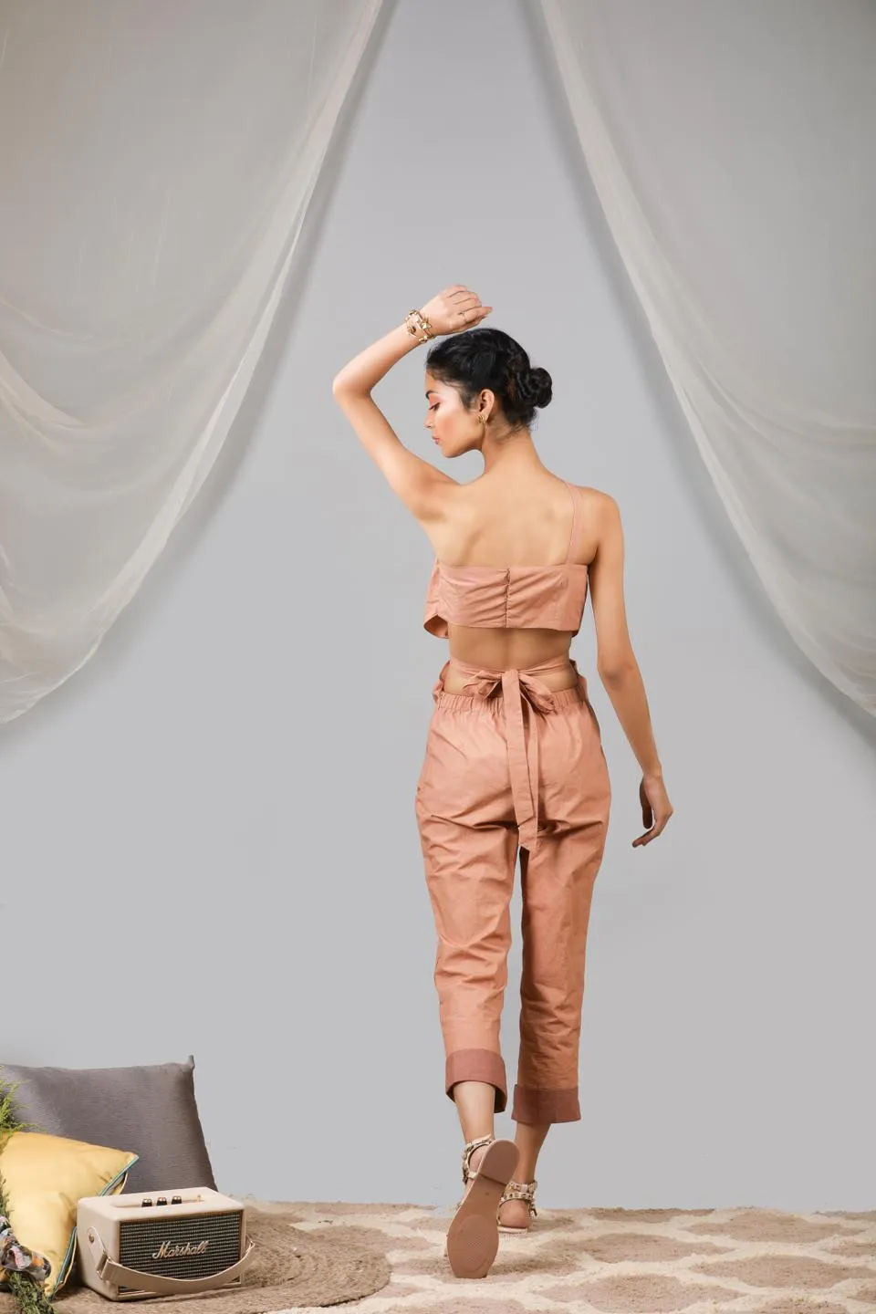 Toasted Almonnd Cross Shoulder Jumpsuit