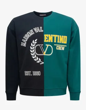 Valentino Garavani Black & Green Print Sweatshirt