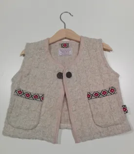 Vest in wool, offwhite.