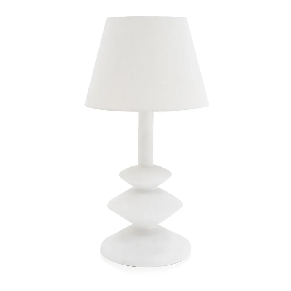 White Contemporary Three Tiered Lamp