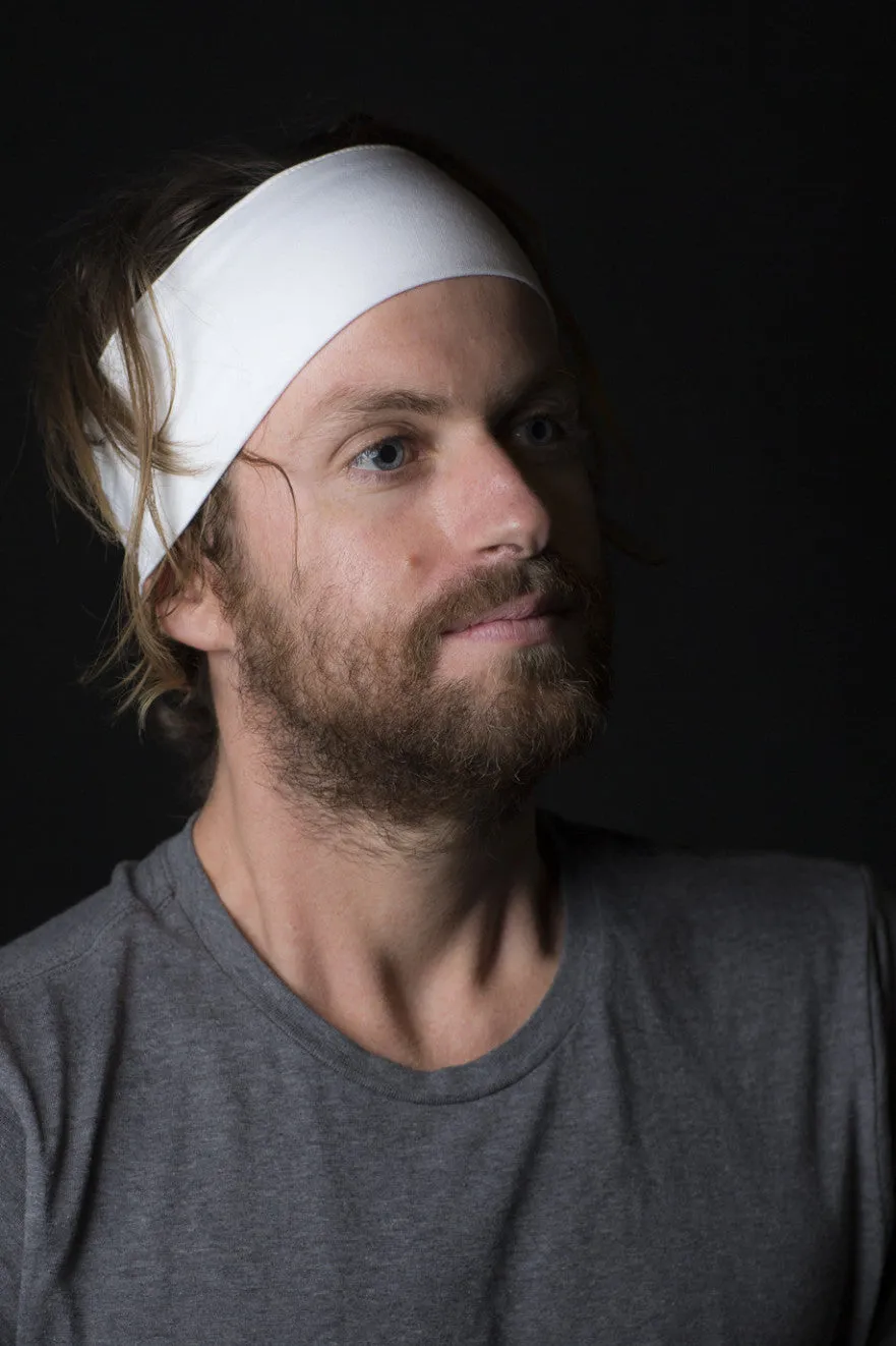 White Cotton Sports Headband