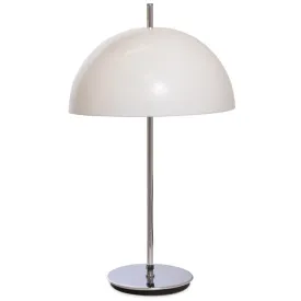 White Dome Silver Table Lamp