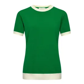 Women Green Knitted short Sleeves Knitwear