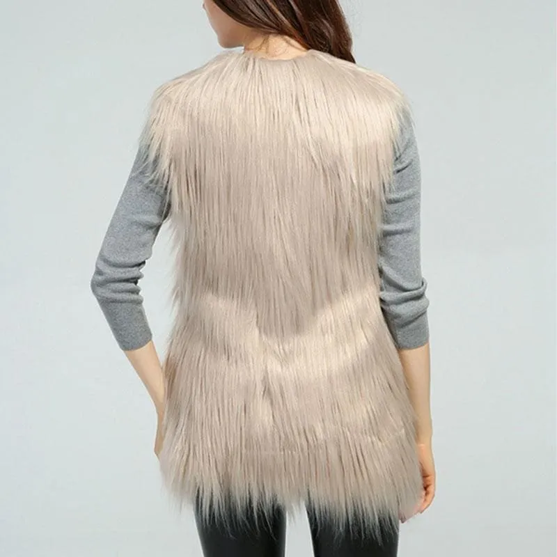 Women's Daily Fall & Winter Faux Fur Vest Coat