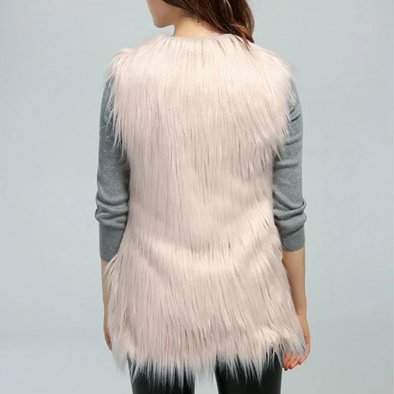 Women's Daily Fall & Winter Faux Fur Vest Coat