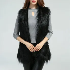 Women's Daily Fall & Winter Faux Fur Vest Coat