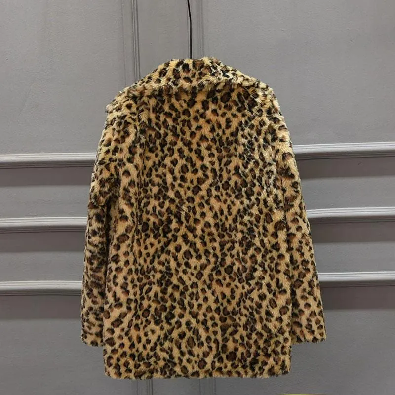 Women's Fall & Winter Leopard Daily Faux Fur Coat